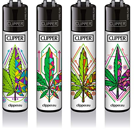 Clipper® Feuerzeuge - Geometrical Leaves - 4er Set