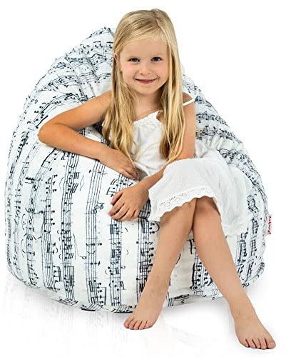 Italpouf Sitzsack L Kindersitzsack, Indoor, Sitzsack Sessel für Kinder, EPS Perlen Füllung, Abnehmbarer Bezug, Maschinenwaschbar, Kindersessel, Zertifiziert, Musik