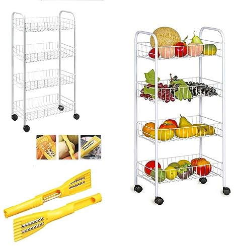 HK Online 4 Tier VEGETABLE RACK & PEELER -Store Fruits & Vegetables, Storage Rack (4 Tier VEG Rack & Peeler)