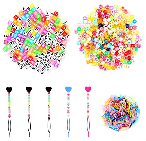 SAVITA 606pcs Perlen für Haarzöpfe Set, dreadlocks schmuck haarperlen Süße Ponyperlen Acryl Perlen Set für Mädchen Geflochtenes Haar Armbänder Halsketten DIY Bastelbedarf