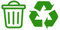 Bin and Recycle Decals Waterproof Bin Decoration - Wheelie Bin Stickers - Kitchen Wall Art - Office Pub Cafe Recycling Labels (Green, Large)