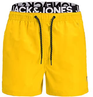 JACK & JONES Herren JPSTARUBA JJSWIMSHORTS AKM DB WB, Minion Yellow, M