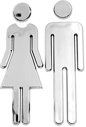 WANGCL 2 Stück WC-Aufkleber für Herren und Damen, selbstklebend, für Hotel, Geschäft, Parkplatz, Einkaufszentrum, Restaurant, Dekoration, 12 cm