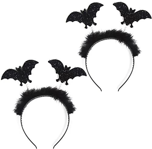 DERAYEE Halloween Haarreif, 2 Stücke Halloween Haarschmuck, Halloween Haarreif Damen, Fledermaus Haarreif