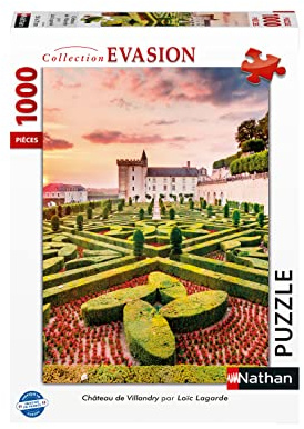 Nathan Puzzle 1000 Teile - Schloss Villandry - Loïc Lagarde - Erwachsene und Kinder ab 14 Jahren - Hochwertiges Puzzle - Flucht Kollektion - 87365