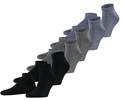 FALKE Herren Happy 6-Pack Sneakersocken atmungsaktive Baumwolle Herrensneakersocken verstärkt kurz langlebig strapazierfähig hautfreundlich ein Allrounder einfarbig Multipack Geschenkbox 6 Paar