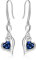 Geburtsstein Unendlich Ohrringe für Damen- Qings 925 Sterling Silber September Saphir Unendlichkeit Herz Zirkonia Baumeln Tropfen Edelstein Ohrstecker Weihnachten Geburtstag Infinity Schmuck