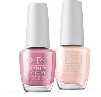 OPI Nature Strong Natural Origin Vegan Nail Polish, A Clay in the Life & Knowledge Is Flower Duo, 2 x 15ml