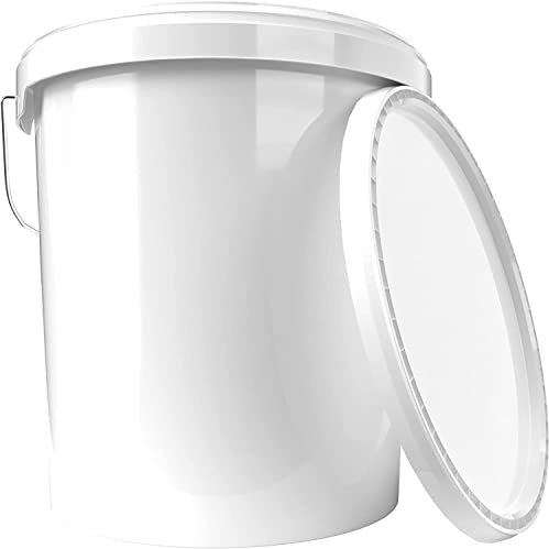 FixedByU Bucket with Lid 16L White - Airtight, Stable, Food-Safe, Polypropylene