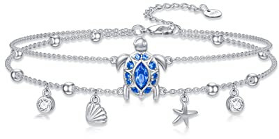 Shusukue Schildkröte Armband 925 Sterling Silber Armkette Schmuck Verstellbares Armband,Schmuckgeschenke für Frauen Mädchen