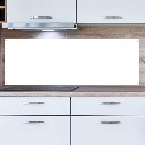INDIGOS UG Küchenrückwand Platte für Fliesenspiegel - weiß - 120x55 cm - Spritzschutz Aluverbundplatte hitzebeständig - Rückwand Küche modern abwischbar - Herd & Ofen - Wandverkleidung