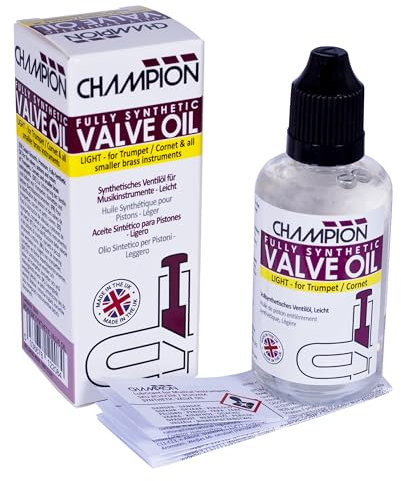 Champion Professional (light) Synthetic Valve Oil for Trumpet, Cornet & Brass Instruments - Super Slick Lubrication for Instument Valves - Ideal for Military Bands, School Bands, Orchestras