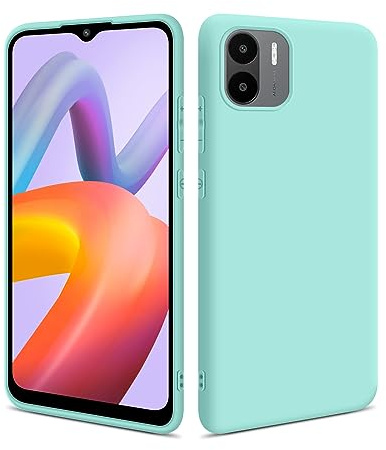 HSP Hülle für Xiaomi Redmi A2, Silikon Handyhülle, Dünn Case, Slim, Türkis | Kameraschutz, matt, passgenaue Aussparungen, erhöhte Ränder, Handy Schutzhülle, Silikonhülle, Phone Cover, Silicone