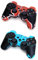 Housse de protection en silicone pour manette sans fil PS2 PS3 - bleu-noir/noir-rouge