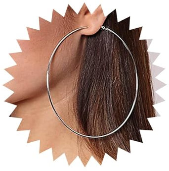 TseenYi Boho Großen Kreis Reif Ohrringe Riesigen Kreis Silber Reif Ohrringe Großen Kreis Tropfen Ohrringe Übertrieben Rund Baumeln Ohrringe Kreis Huggie Hoop Ohrringe Schmuck Für Frauen Und Mädchen