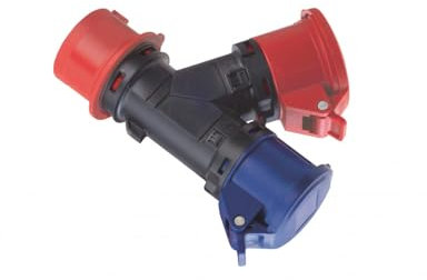 ROSI 1001994 Mobile Multiplier 2 Outputs Industrial Sockets 16A 3P+N+T 400V 5Poles