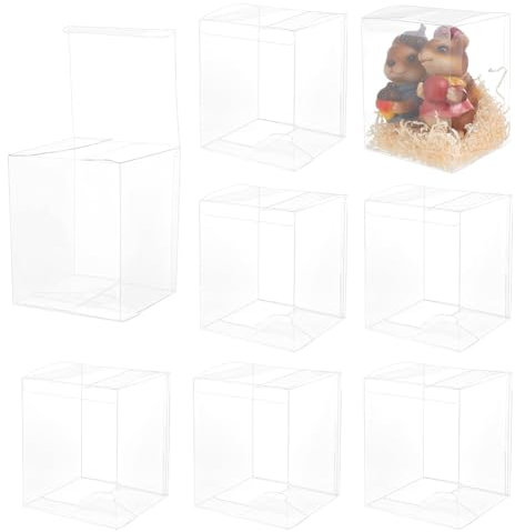 BENECREAT 10 Stück Rechteckige Transparente Aufbewahrungsbox, 12x12x15.5cm Große Hochzeitsgeschenkboxen Für Hochzeit, Valentinstag, Geschenkverpackung Für Geburtstagsfeier