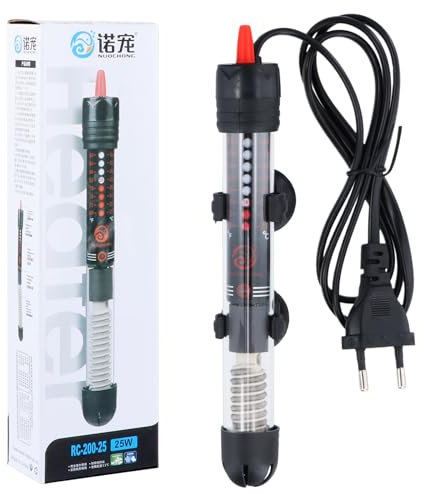 Focanet Calentador Acuario 50w 60L, Calentador de Acuario Sumergible con Termostato, Calentador Pecera Tortugas de Agua, Calentador de Acuario de Temperatura para Tanques de Peces y Acuarios