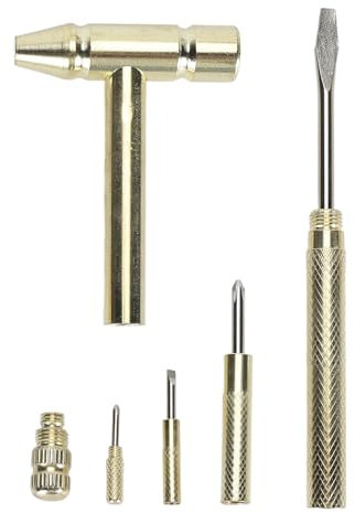 6 in 1 Silver Hammer and Screwdriver Tool Multitool Set Claw Hammer for Watchmaker,Opening Walnuts and Household Repairing Tool