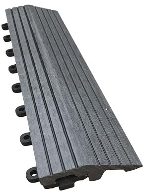 CLICK-DECK Composite Decking Tiles 30x30cm Interlocking Outdoor Deck Tiles | Patio, Balcony, Roof Terrace & Hot Tub | Easy Tool-Free Installation | Low Maintenance (8 Straight Edges, Grey)