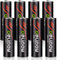 AXFEE 3400mWh Lithium AA Rechargeable Batteries, 8PCS 1.5V High Capacity Rechargeable Battery with 4PCS 2 in 1 USB Charging Cable, 1H Fast Charge, 1500 Cycles, Li-ion AA Batteries, with Storage Box