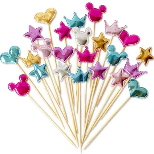 JJiaoLinin Tortendeko,100 Stück Tortendeko Geburstagstorte Kuchen Dekorieren Toppers Cupcake Toppers Alles Gute zum Geburtstag Feier für Mädchen Junge Kinder Party Dekoration