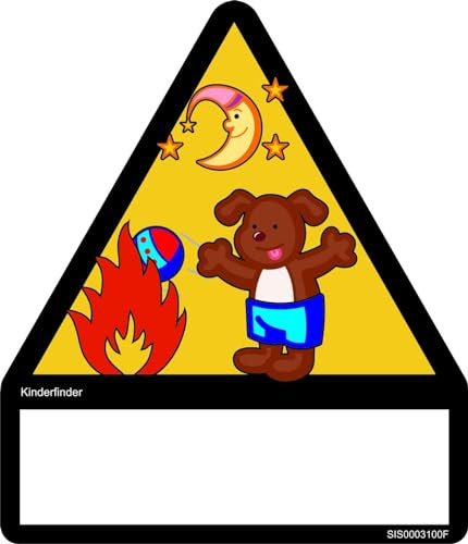 Kinderfinder Aufkleber blauer Teddy signalgelb (wetterfest)