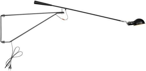Wandleuchte Innen Wandlampe Moderne verstellbare Wandlampe mit Schwenkarm, industrielle Plug-In- oder festverdrahtete Wandlampen, mattschwarze Metall-Leselampe for das Nachttisch-Schlafzimmer-Wohnzimm