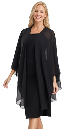 TONGFANTFL Shawls Wraps for Evening Wedding Party Chiffon Scarf Soft Bridal Wraps Wedding Guest Shawl Coverage Black