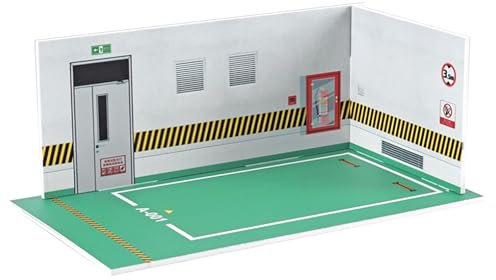 Modello garage in PVC da montare in scala 1:24 - con scena del parcheggio, design impilabile, per modellini di auto giocattoli e Lego (modelli e figure non inclusi) (verde)
