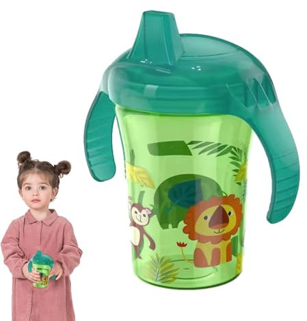 Lumiscent Sippy Cups for Toddlerr - Earning Drinking Cup | Duckbill Transition Training Cup for Milk with 2 Handles | Learning Water Bottle | Feeding Supplies for Kids Boys and Girls, with Spill- Lid