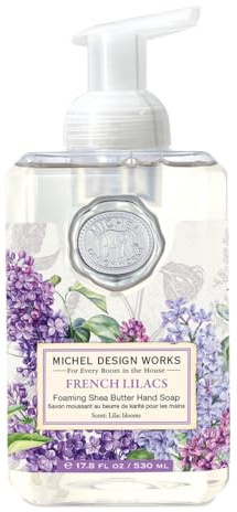 Michel Design Works Schäumende Handseife, französische Flieder, schöner quadratischer Behälter mit Pumpe