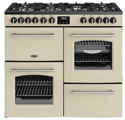 Belling Farmhouse 100DF 100cm Dual Fuel Range Cooker - Cream - A Rated