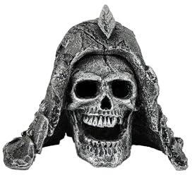 CLASSIC Skull with Helmet Aquarium Fish Tank Ornament (137 x 85 x 115 mm)