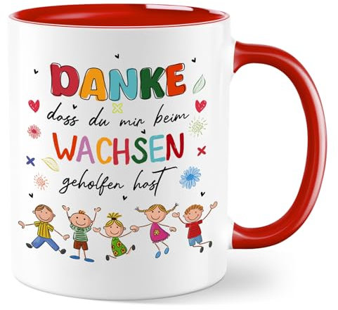 Lehrerin Geschenk Tasse, Tasse Lehrerin, Abschiedsgeschenk Lehrerin, Dankeschön Geschenke Kaffeetasse - DANKE, dass du min beim WACHSEN geholten hast