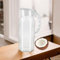 Pro Home Glass Jug with Removable Plastic Lid 1.5 Liter Pitcher Water Juice Jug for Fridge Beverage Hot/Cold Water Ice Tea Coffee Milk Transparent Pitcher Glass Jug with Lid (White)