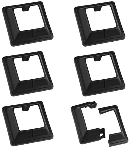 UFURMATE Pfostenbodenabdeckung, 6 Stück, 3,8 x 3,8 cm, geteilte Pfostenabdeckung, dekorative Pfostenabdeckplatte für Zaun, Handlauf, Treppe, Veranda-Deck