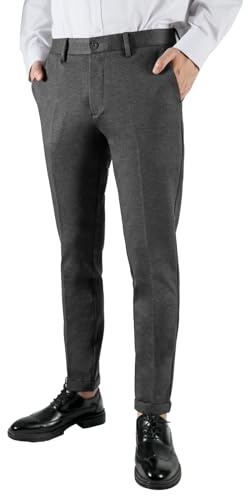 Re&X Pantaloni Uomo Cotone Elastici Zzati Tempo Libero O Lavoro Classici Confortevole Pantaloni Uomo Eleganti
