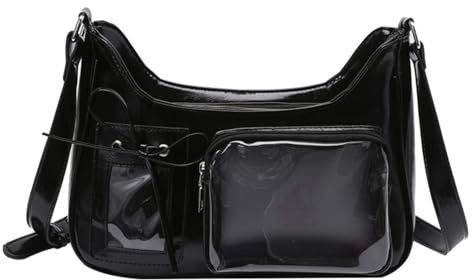 JIABAOZ Itabag Handtasche,Transparente Umhängetasche,Japanischer Stil Dating Tasche PU Leder Umhängetasche,für Anstecknadeln, Anime-Display, Tragetaschen