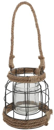 BESPORTBLE Vintage Kerzenhalter aus Eisen mit Glas und Seil Robust und Formbeständig Dekorative Hängedekoration für Garten und Outdoor Szene