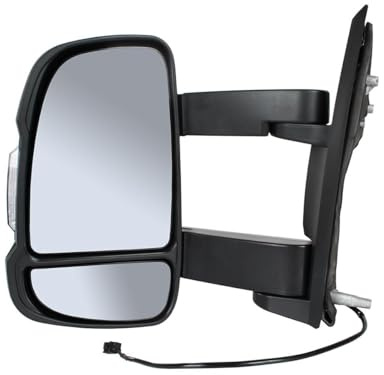 M MODECAR Außenspiegel Links, Langer Arm (ca. 23 cm), Manuell Verstellbar, mit Blinker, Schwarz, für Fiat Ducato, Citroen Jumper, Peugeot Boxer ab 2006