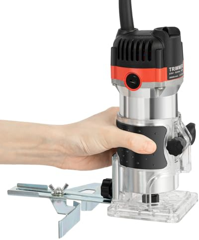 Oberfräse 800W 30000U/min Kupfermotor Alu 6,35mm Fräser Koffer | für Holzverarbeitung, Möbelherstellung