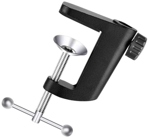 POPETPOP Aluminum Alloy C-type Holder Base for Microphone and Table Lamp, Firm Metal Clamp with Non-slip Design, Suitable for Store and Dorm Use, Sturdy Microphone Bracket Table Clamp