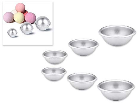 ds. distinctive style Bath Bomb Moulds 3 Pcs Assorted Size Aluminum Small Sphere Cake Tin Baking Mold for Cake Topper - 4cm,5cm,6cm