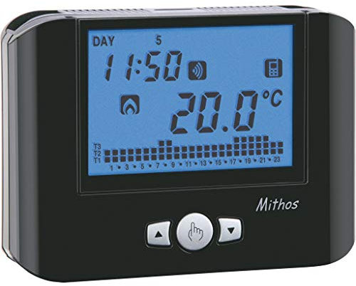 VEMER VE769200 Cronotermostato Mithos Color Wi-Fi da Parete a con Controllo Remoto Via App, 230 V, Nero