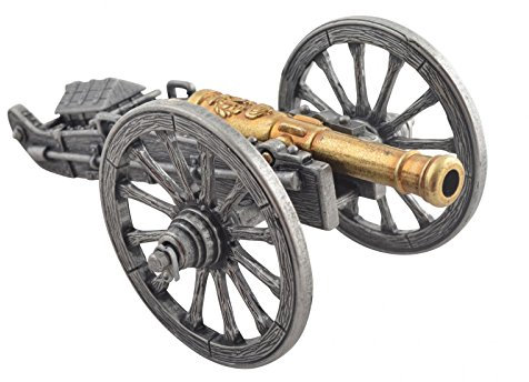Vogler Denix Miniatur Kanone Napoleon 19. Jahrhundert – Detailgetreue Replik aus Zamac – Silber & Goldfarben – Dekoratives Sammlerstück (7x17x10,5 cm) – Perfekt für Geschichts- und Militärfans