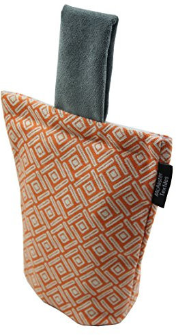 McAlister Textiles Quality Unfilled Fabric Door Stop - Decorative Door Stopper with Geometric Design for All Doors - Orange 21x17cm - 8x7 Inches Elva Range