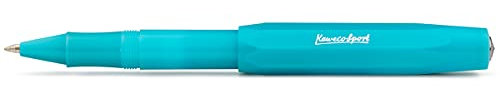 Kaweco FROSTED SPORT Rollerball Light Blueberry I Gel- / Kugelschreiber aus hochwertigem Kunststoff mit Keramikkugel I Trendiger Kuli in Beige I 13 g Tintenroller mit 0.7 mm Mine I Gelroller 13,5 cm