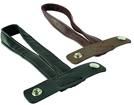 Stockschlaufe (schwarz) Kunstleder für Gehstock, Trageband