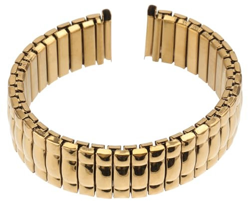 UKCOCO Uhrenarmbänder Uhrenarmband Edelstahl Gold Uhrenarmband Edelstahl elastisches Uhrenarmband für Männer (Golden 18mm) Herren Uhrenarmband Uhrenarmbänder Für Männer